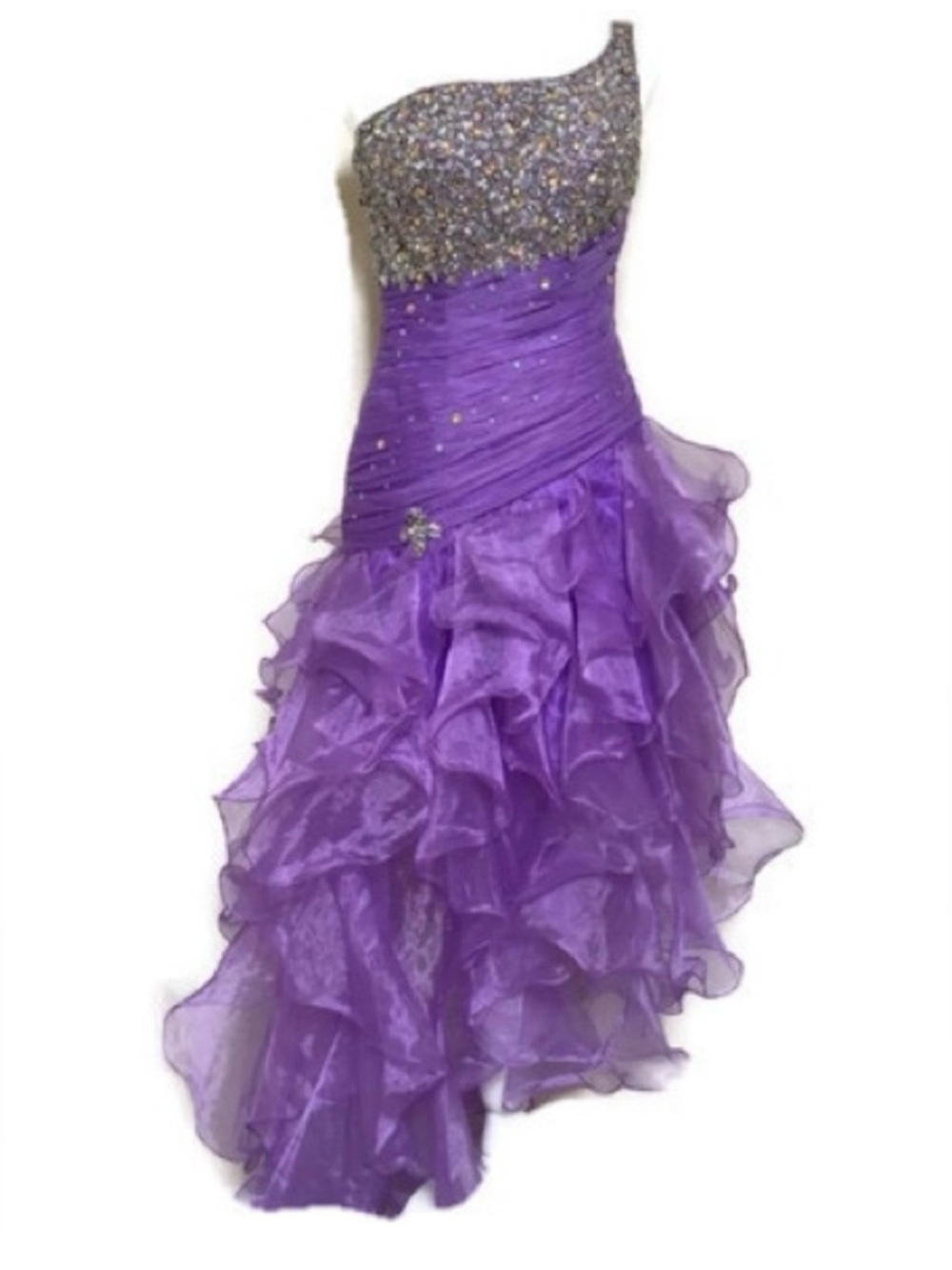 Mori Lee Prom Pageant Gala Gown Ruffle Pur…